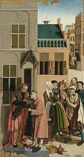 Die sieben Werke der Barmherzigkeit (Detail Kranke besuchen), 1504 (S. 137 oben rechts · Werke der Barmherzigkeit)