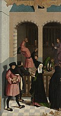 Die sieben Werke der Barmherzigkeit (Detail Gefangene trösten), 1504 (S. 137 · Werke der Barmherzigkeit) Anm.: Die Beschreibungen im Buch stimmen nicht bzgl. Nackte kleiden und Kranke besuchen