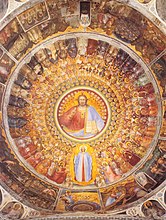 Christus, Maria und die Scharen der Heiligen und Seligen von Giusto di Giovanni de' Menabuoi, 1375/76, Baptisterium im Dom zu Padua (S. 55 · Paradies) not the exact detail as shown in the book)