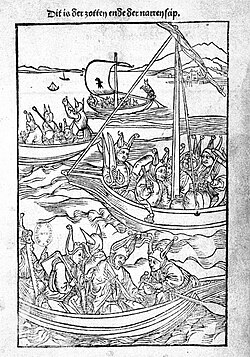 Ill. Narrenschiff zum gleichnamigen Buch von Sebastian Brandt, 1494 (S. 73 · Narrenschiff)