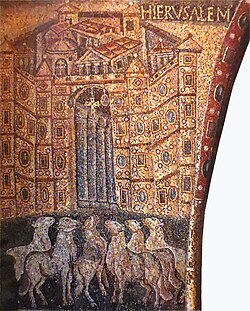 HIERVSALEM, Mosaik, 5. Jh., Rom, Santa Maria Maggiore, (S. 61 · Himmlisches Jerusalem)