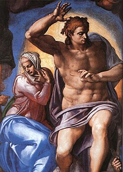 Michelangelo, Christus als Weltenrichter mit Maria, Vatikanstadt, Sixtinische Kapelle (S. 166)