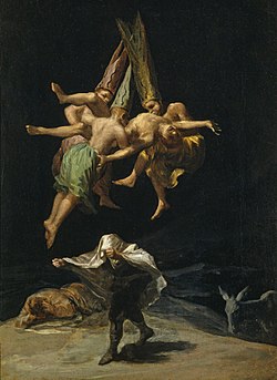 1797/Francisco José de Goya y Lucientes, Der Flug der Hexenmeister, 1797/1798 (S. 114 · Hexen)