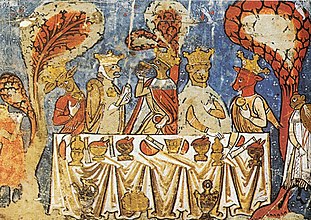 Unbek., Mahl der Gerechten, 13. Jhd., Mailand, Biblioteca Ambrosiana (S. 226 · Gerechte)