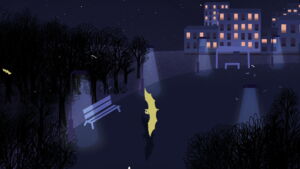 Bats in the city (illustration: Monströös)