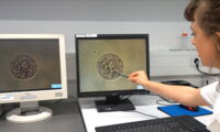 Shauna Kehoe with an Follicle, Foto: Leibniz-IZW